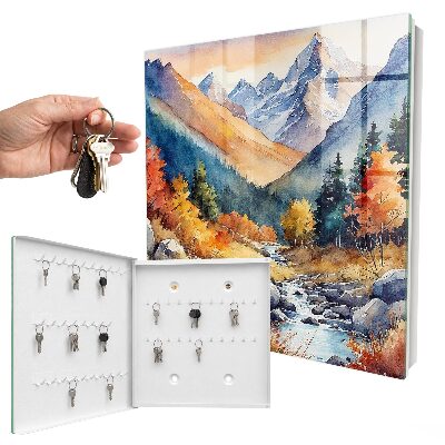 Caja para llaves diseño de montañas otoñales
