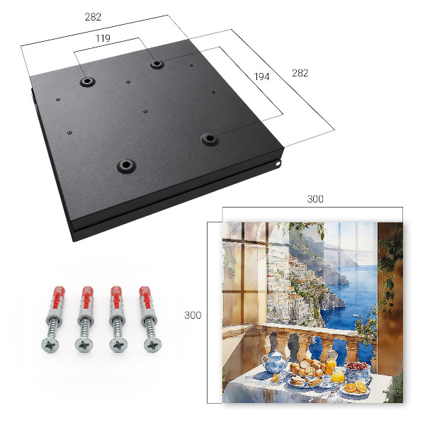 Armario para llaves de pared con diseño de desayuno en la terraza