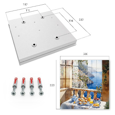 Armario para llaves de pared con diseño de desayuno en la terraza