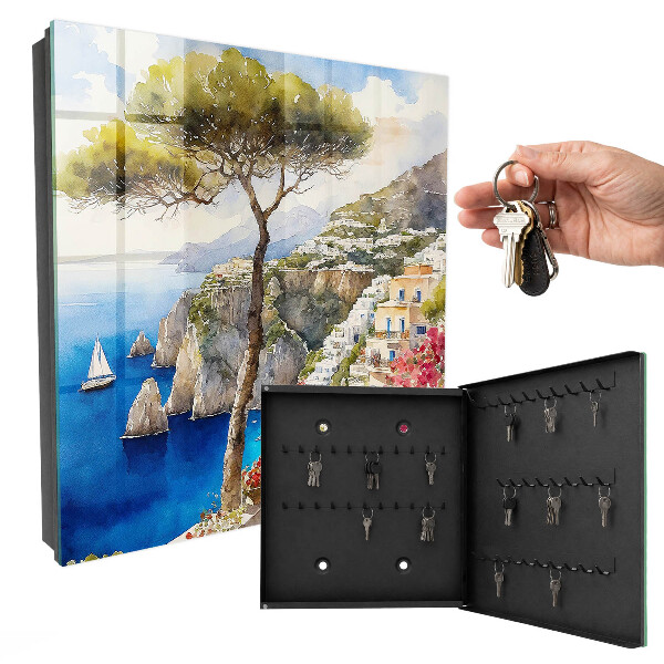 Armario para llaves con diseño de país mediterráneo