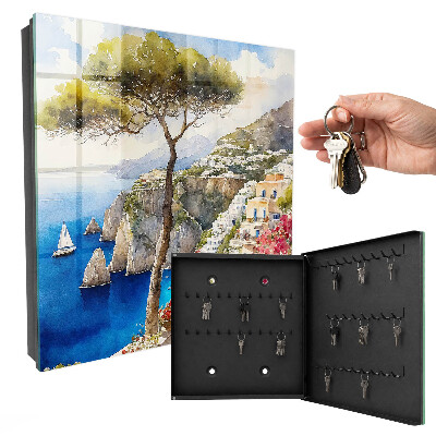 Armario para llaves con diseño de país mediterráneo