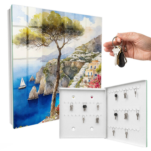 Armario para llaves con diseño de país mediterráneo