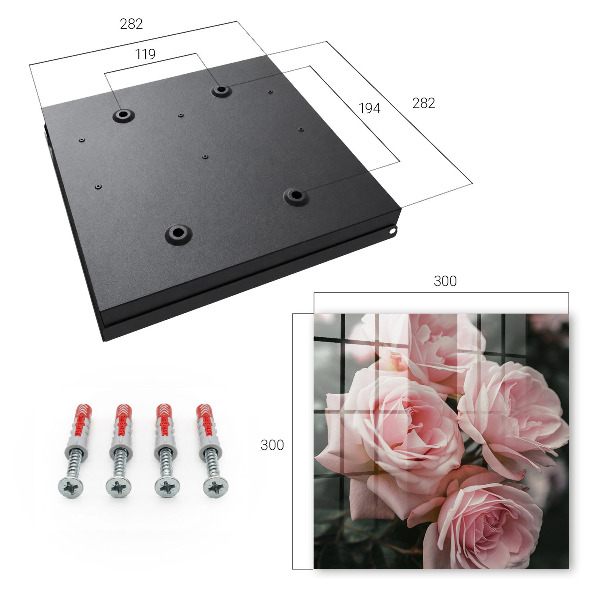 Armario para llaves con diseño de rosas rosadas