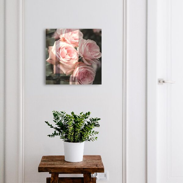 Armario para llaves con diseño de rosas rosadas