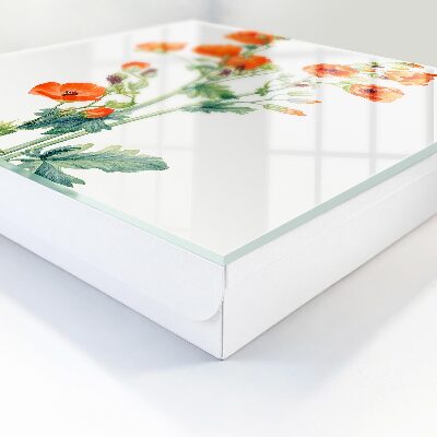 Armario para llaves con diseño de amapolas naranjas