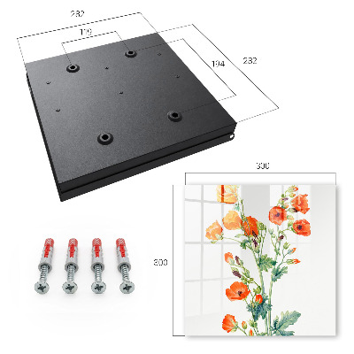 Armario para llaves con diseño de amapolas naranjas