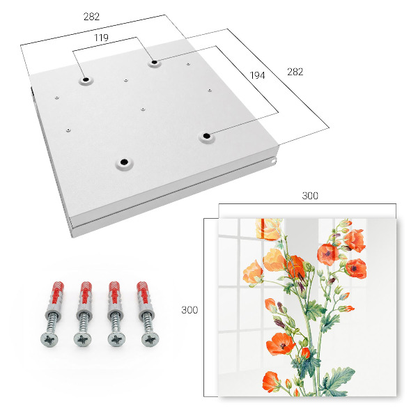 Armario para llaves con diseño de amapolas naranjas