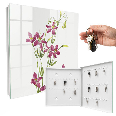 Armario para colgar llaves con diseño de flores rosas