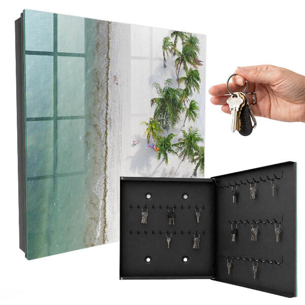 Caja para llaves con diseño de playa tropical
