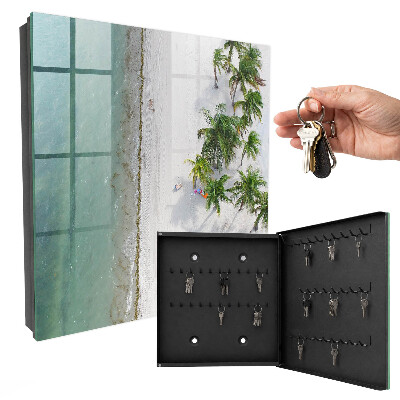 Caja para llaves con diseño de playa tropical