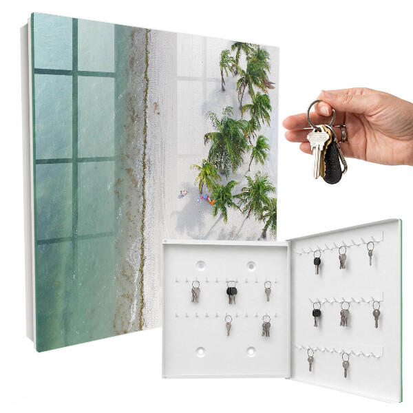 Caja para llaves con diseño de playa tropical