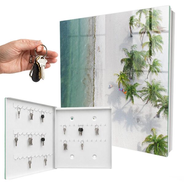Caja para llaves con diseño de playa tropical