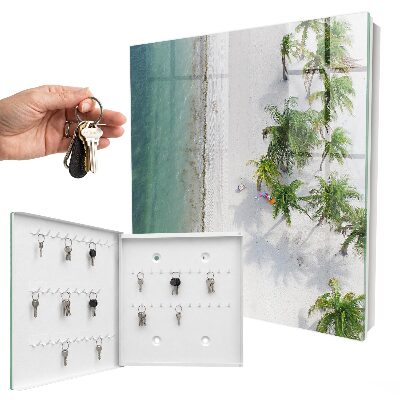 Caja para llaves con diseño de playa tropical