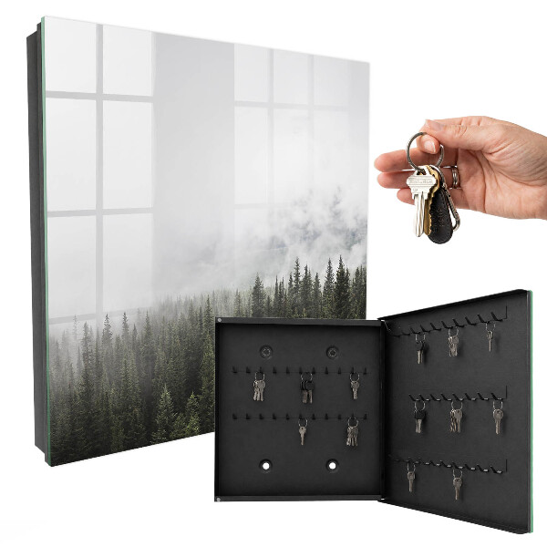 Caja para llaves diseño de pinos neblinosos