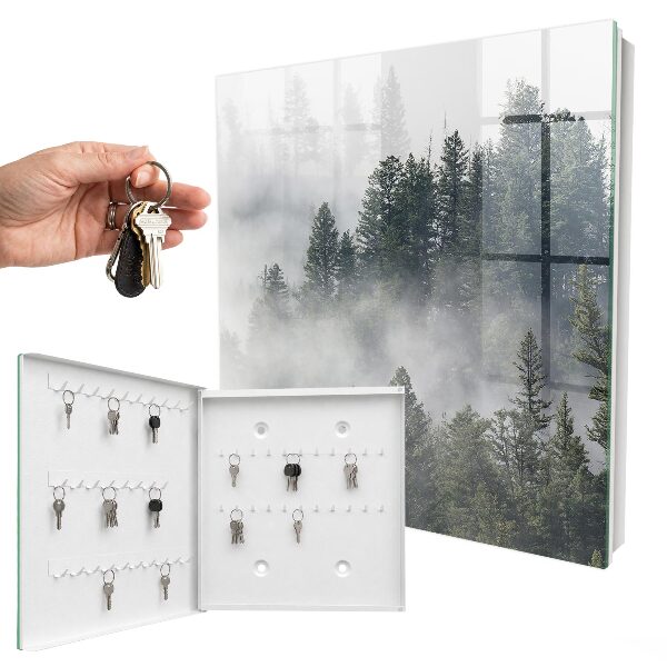 Caja para llaves diseño de bosque brumoso