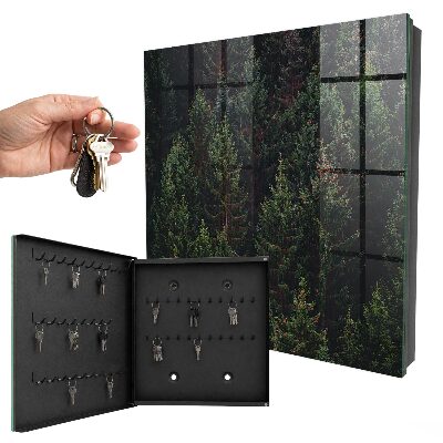 Caja para llaves de diseño bosque verde
