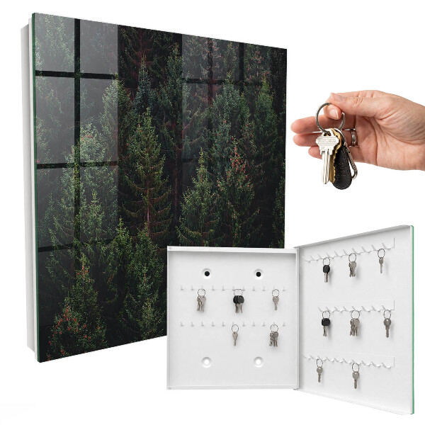Caja para llaves de diseño bosque verde
