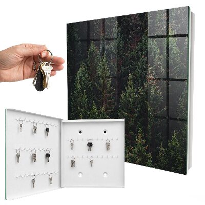 Caja para llaves de diseño bosque verde