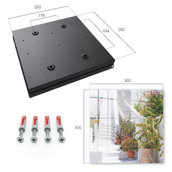 Armario para llaves con diseño de escaleras con plantas