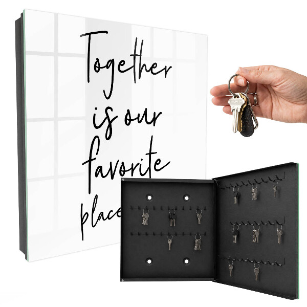 Caja para llaves con diseño Juntos es nuestro lugar favorito