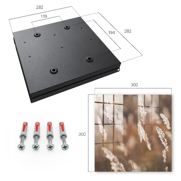 Caja para llaves con diseño de hierbas en el prado