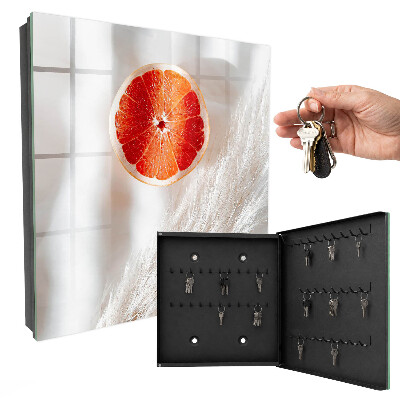 Armario para colgar llaves diseño de pomelo rojo y hierba bohemia