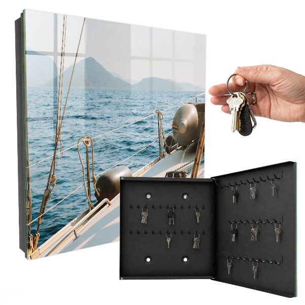 Caja para llaves con diseño de viaje por mar