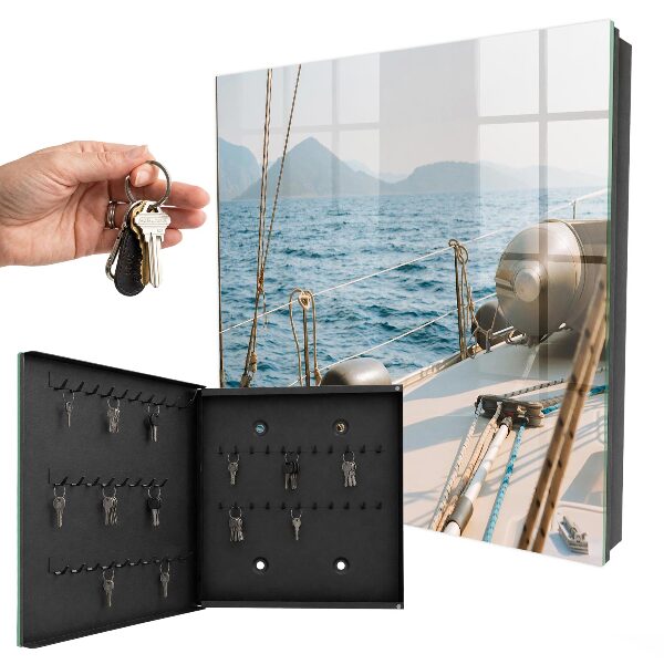 Caja para llaves con diseño de viaje por mar