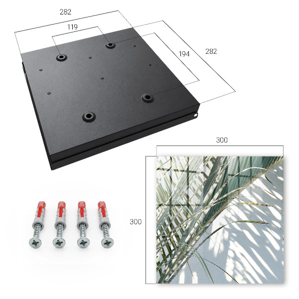 Caja para llaves con diseño de palmeras y sombras