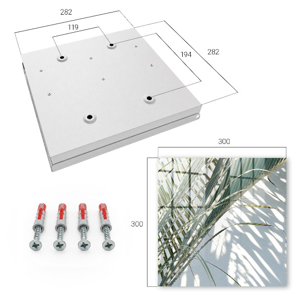 Caja para llaves con diseño de palmeras y sombras