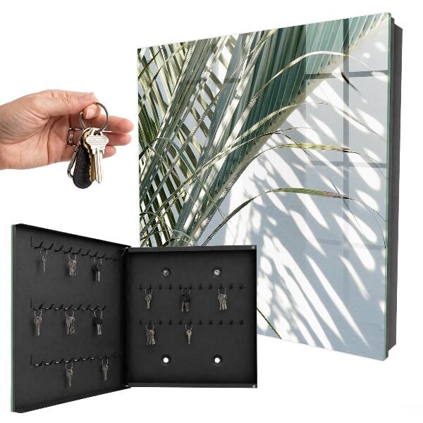 Caja para llaves con diseño de palmeras y sombras