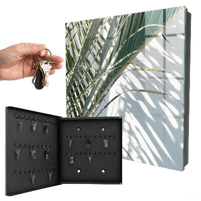 Caja para llaves con diseño de palmeras y sombras