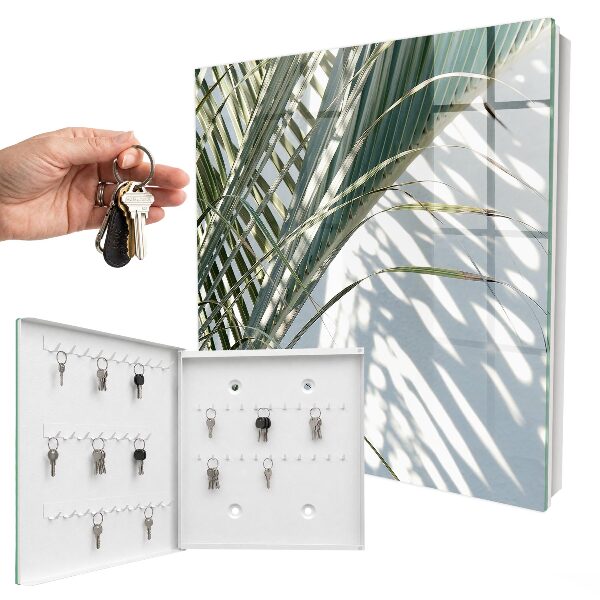 Caja para llaves con diseño de palmeras y sombras
