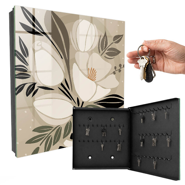 Armario para llaves con diseño de minimalismo floral