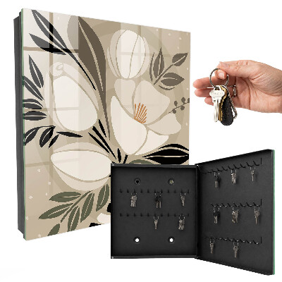 Armario para llaves con diseño de minimalismo floral