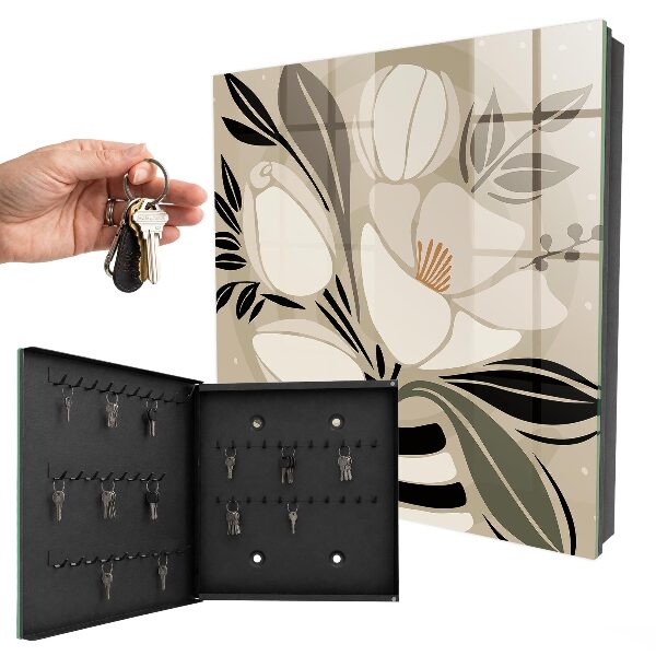 Armario para llaves con diseño de minimalismo floral