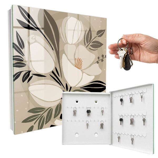 Armario para llaves con diseño de minimalismo floral