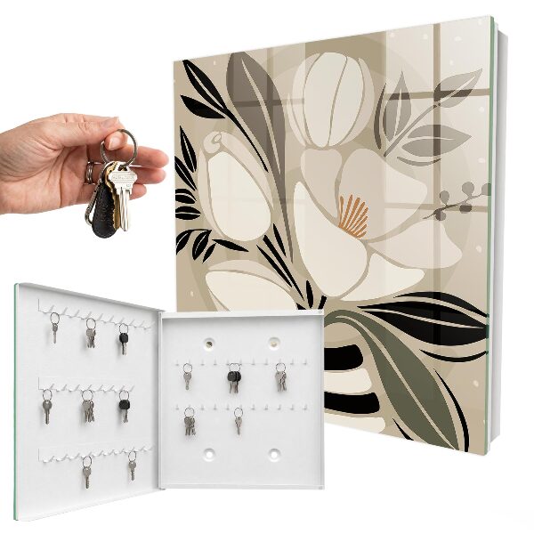Armario para llaves con diseño de minimalismo floral