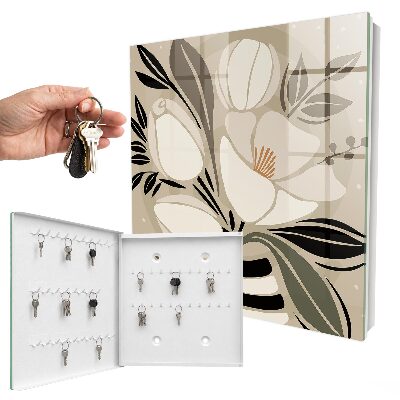 Armario para llaves con diseño de minimalismo floral