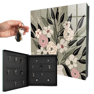Armario para llaves con diseño de arreglo floral