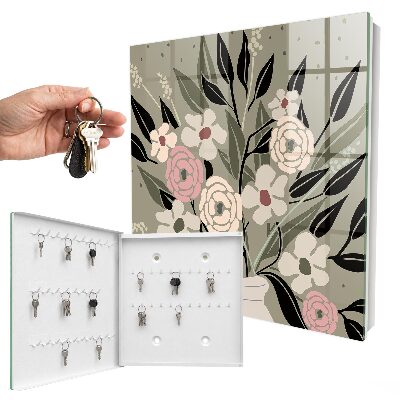Armario para llaves con diseño de arreglo floral