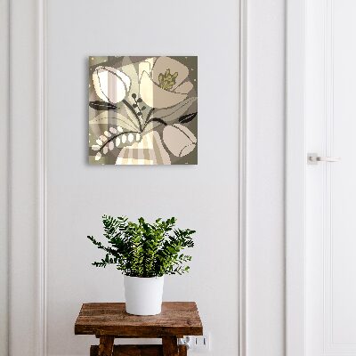 Armario para llaves con diseño de flores beige