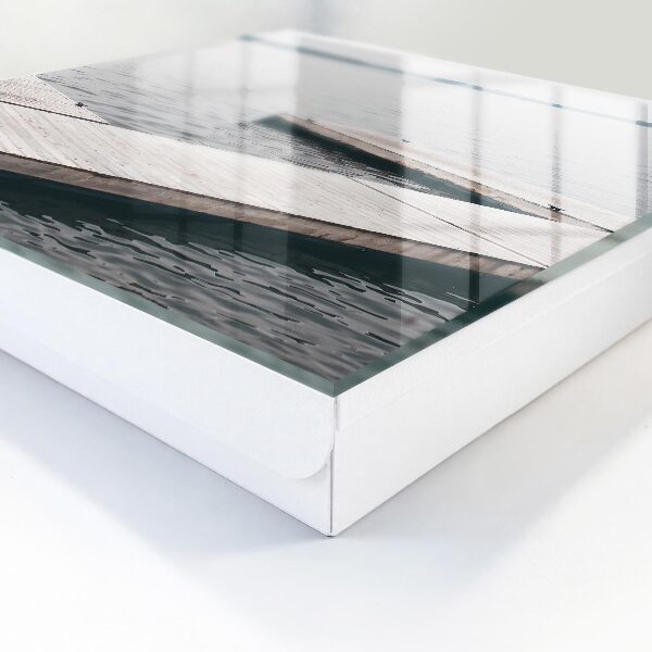 Caja para llaves de madera con diseño de embarcadero