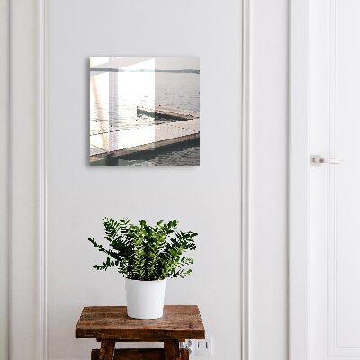 Caja para llaves de madera con diseño de embarcadero