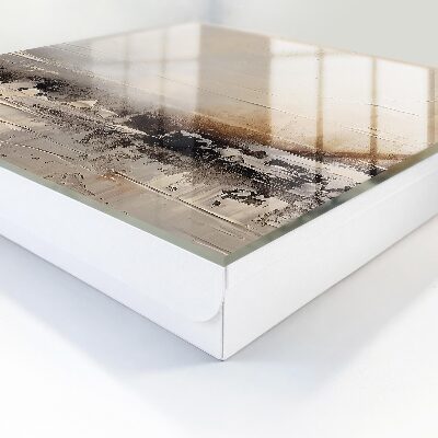 Caja para llaves con diseño de pintura abstracta de paisaje