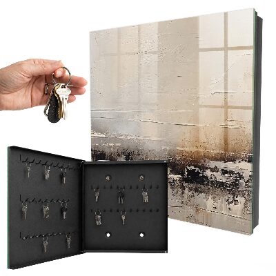 Caja para llaves con diseño de pintura abstracta de paisaje