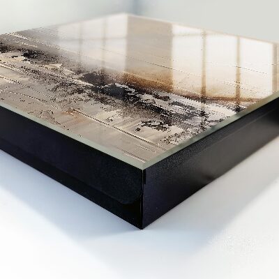 Caja para llaves con diseño de pintura abstracta de paisaje
