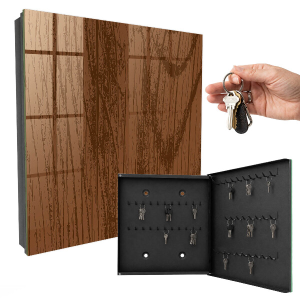 Armario para llaves de madera con diseño de hilos