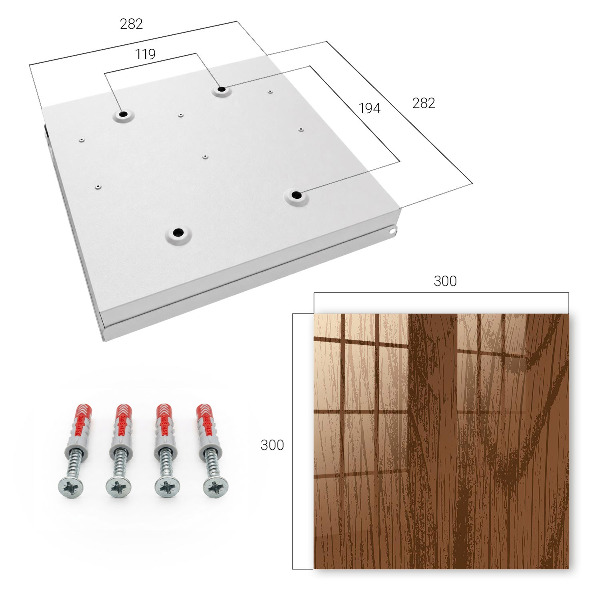 Armario para llaves de madera con diseño de hilos
