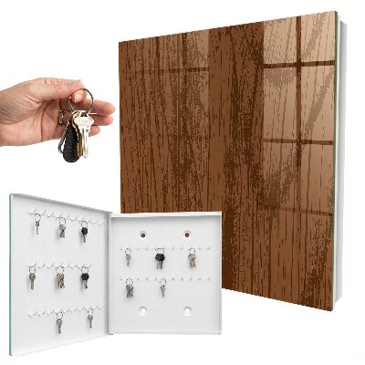 Armario para llaves de madera con diseño de hilos